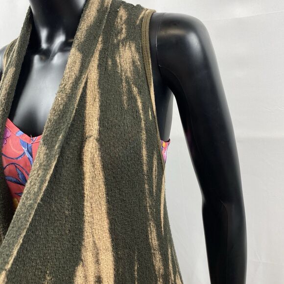 BKE Sleeveless Cardigan Multi Green Women's Fringe Western Cardigan - Picture 3 of 4